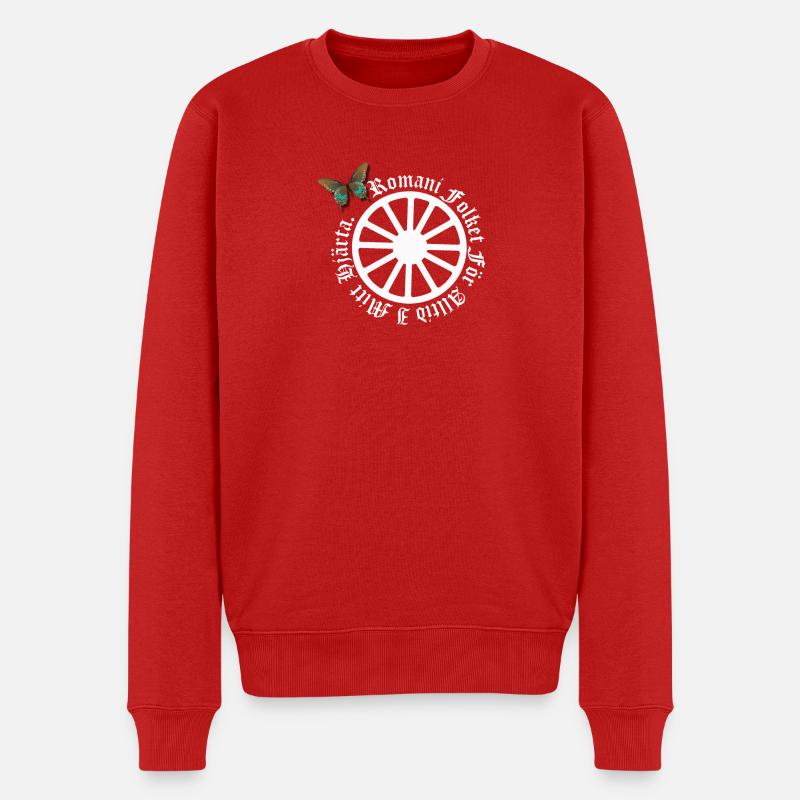 LennyhjulRomaniFolketivitfjerli - Männer Premium Bio Pullover - Rot