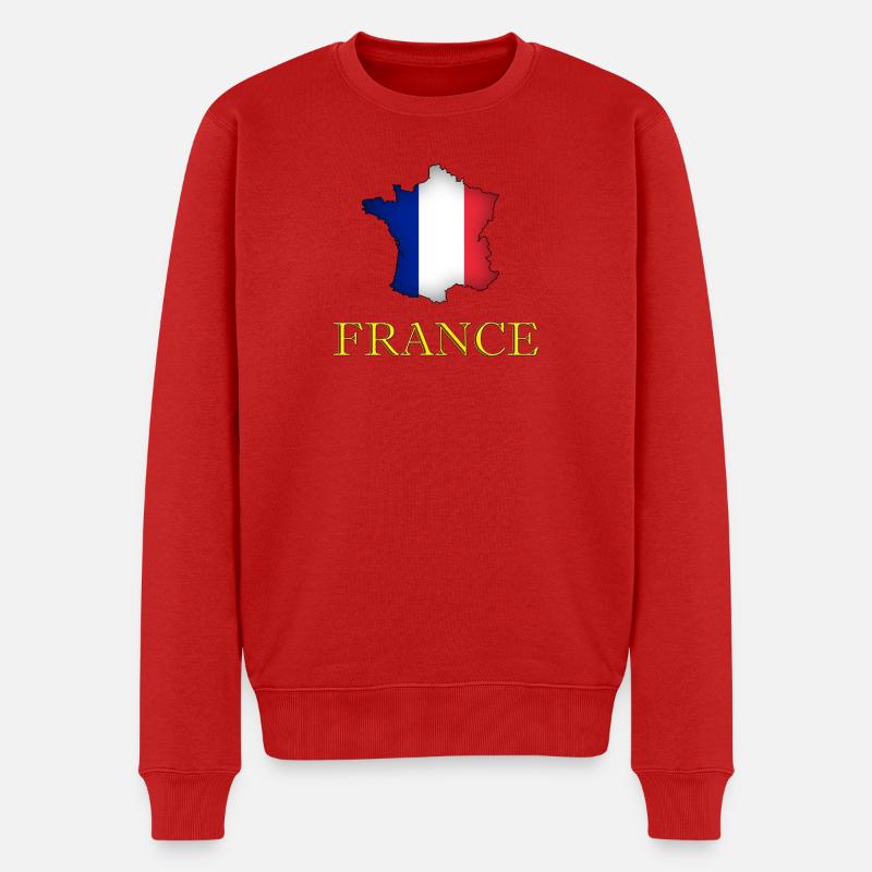 Frankreich - Männer Premium Bio Pullover - Rot