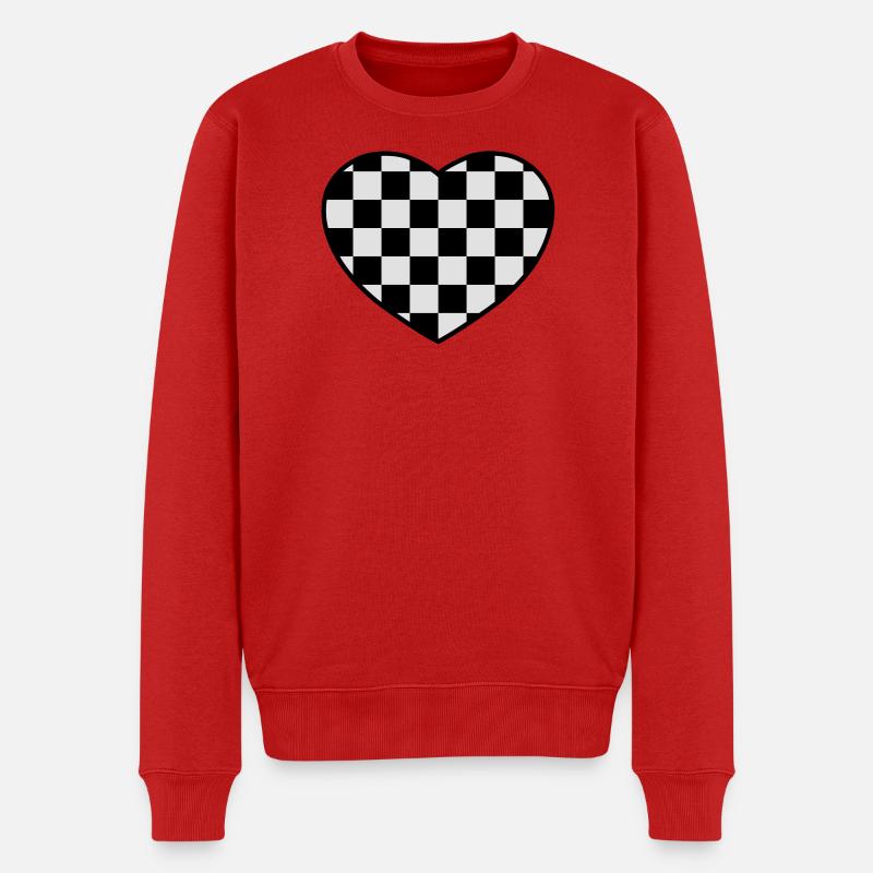 Schach herz - Männer Premium Bio Pullover - Rot