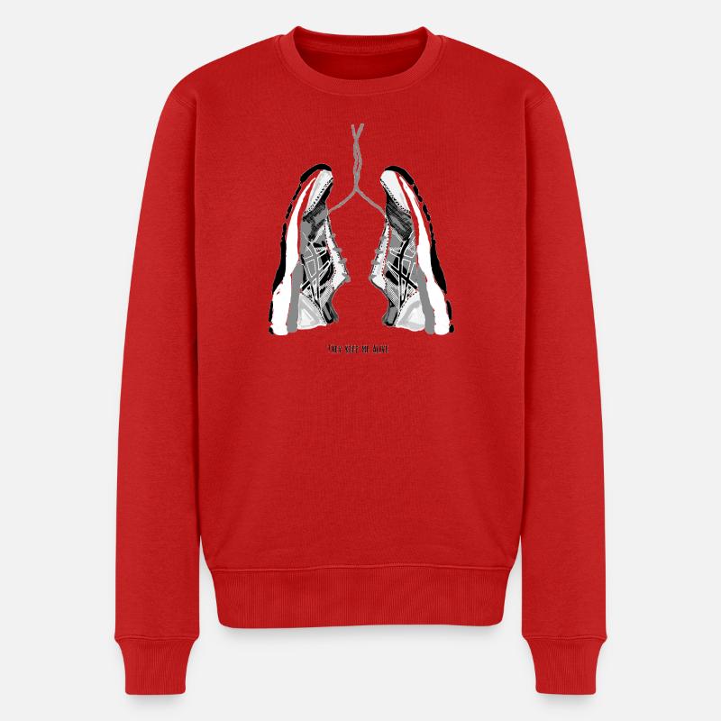 Laufschuhe Liebhaber - Männer Premium Bio Pullover - Rot