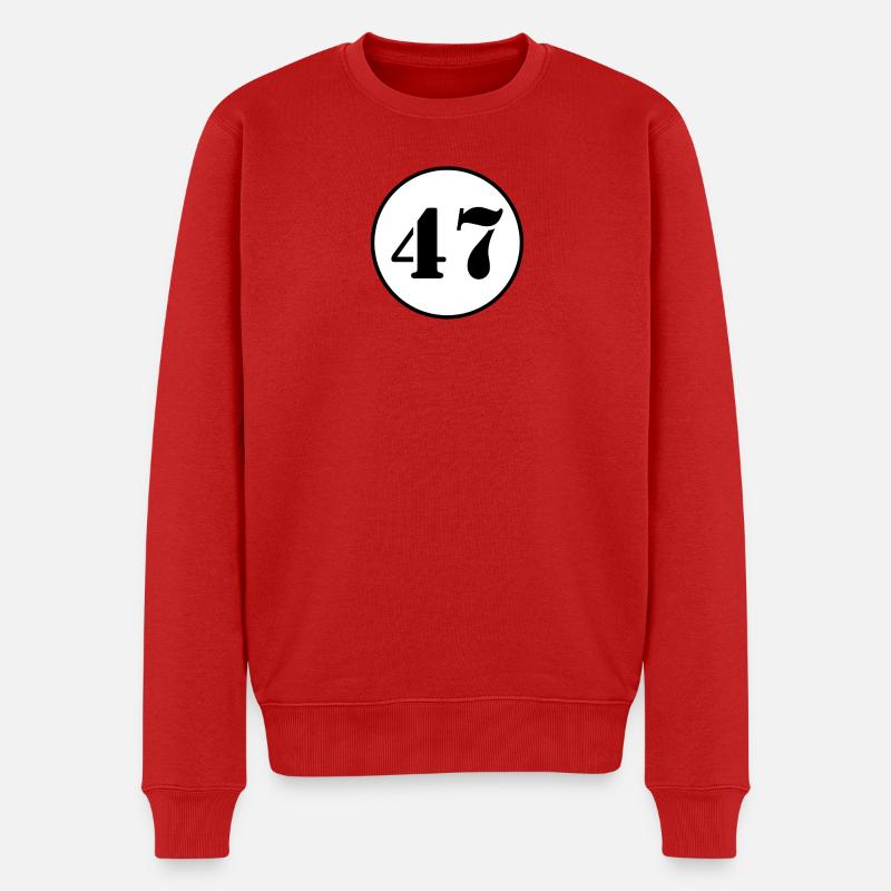 NUMMER 47 Siebenundvierzig Geburtstag Geschenk - Männer Premium Bio Pullover - Rot