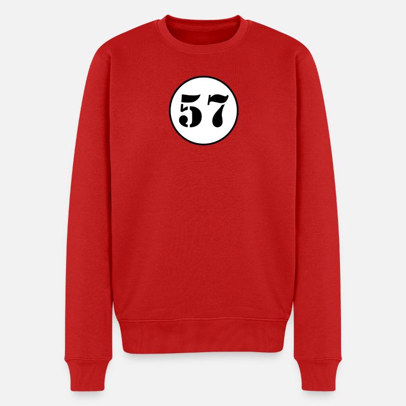 NUMMER 57 Siebenundfünfzig Geburtstag Geschenk - Männer Premium Bio Pullover - Rot