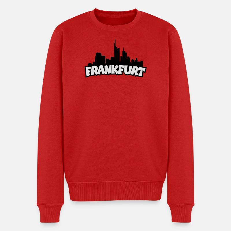 Frankfurter Skyline Frankfurt Logo - Männer Premium Bio Pullover - Rot