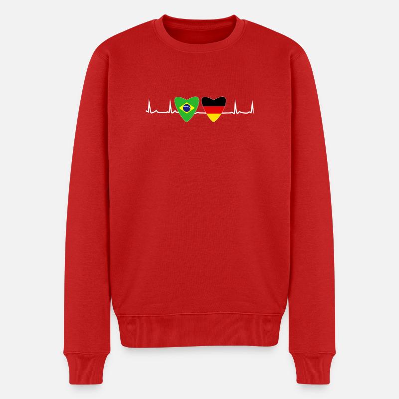 Brasilien-Deutsche Flagge Deutschland Geschenk - Männer Premium Bio Pullover - Rot