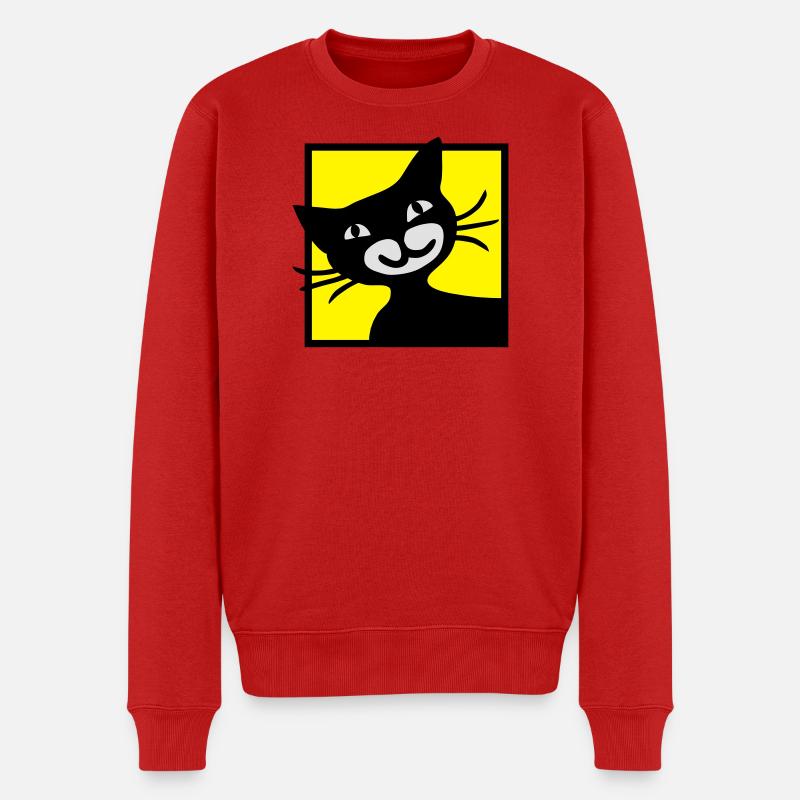 Katze - Männer Premium Bio Pullover - Rot