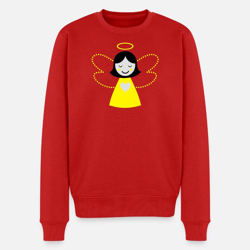 engel weihnachten weihnachtsengel - Männer Premium Bio Pullover - Rot