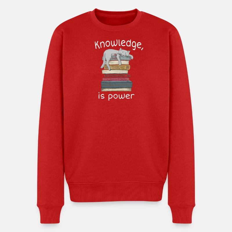 Lustige Katze und Zitat - Männer Premium Bio Pullover - Rot