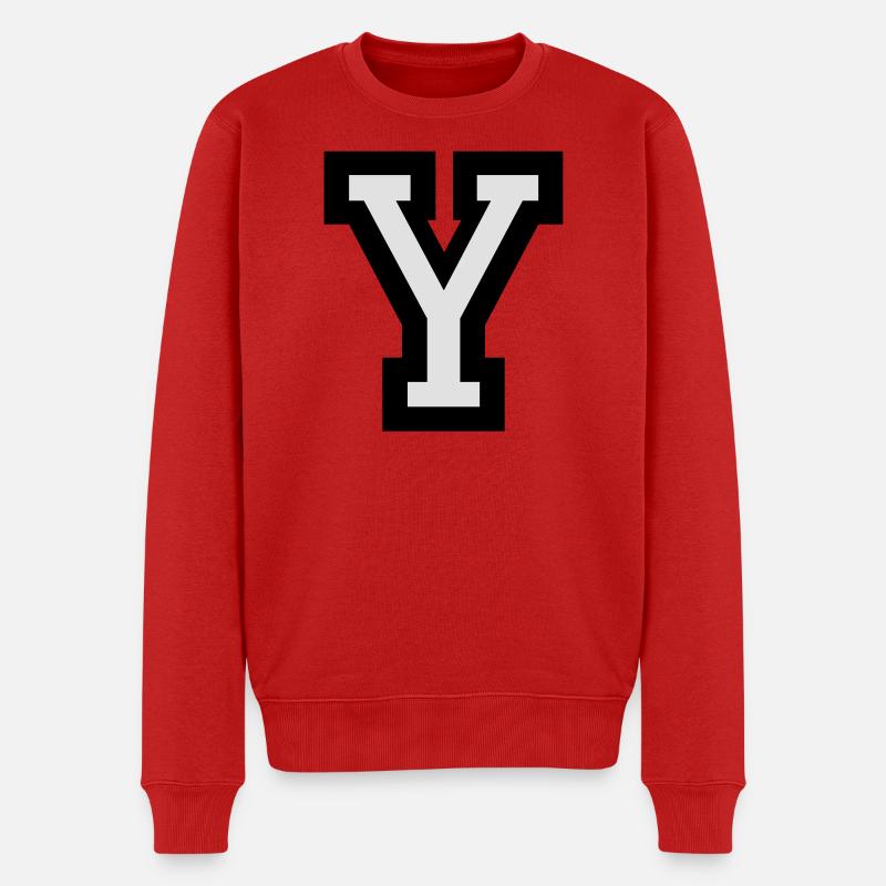 Buchstabe Y (zweifarbig) - Männer Premium Bio Pullover - Rot