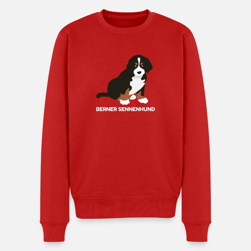 Berner Sennenhund Welpe - Männer Premium Bio Pullover - Rot