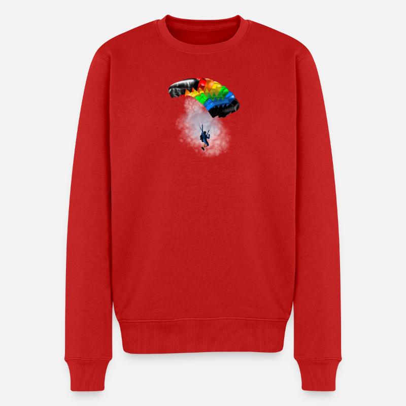 Fallschirm - Männer Premium Bio Pullover - Rot