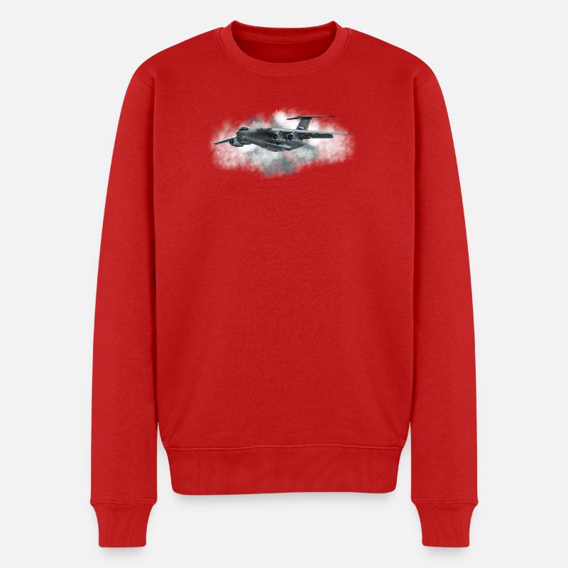 avions de transport - Pull Premium bio Homme - rouge