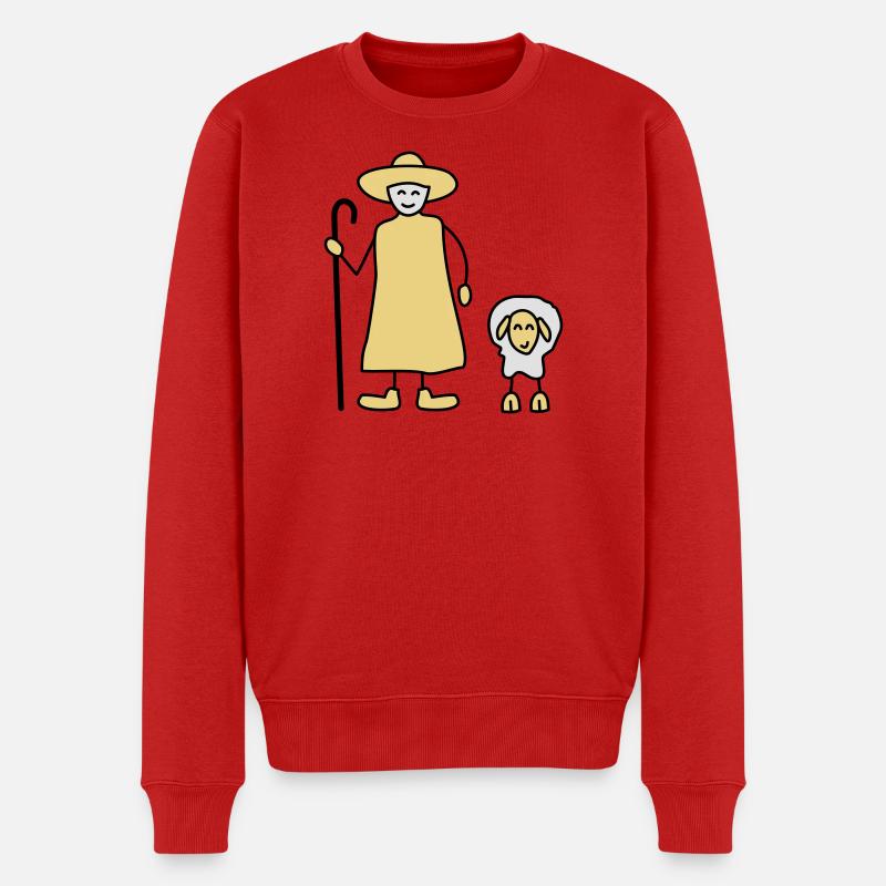 schaefer schafe tier beruf - Männer Premium Bio Pullover - Rot