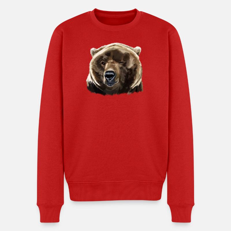 ours - Pull Premium bio Homme - rouge