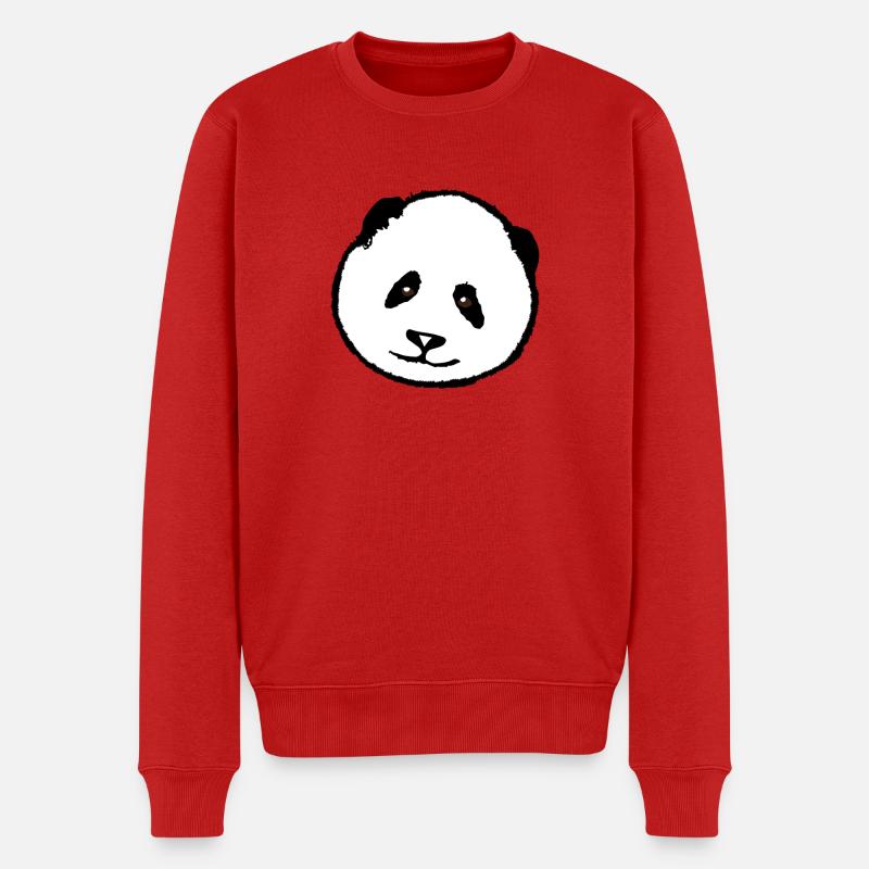 Panda Tiermotiv - Männer Premium Bio Pullover - Rot
