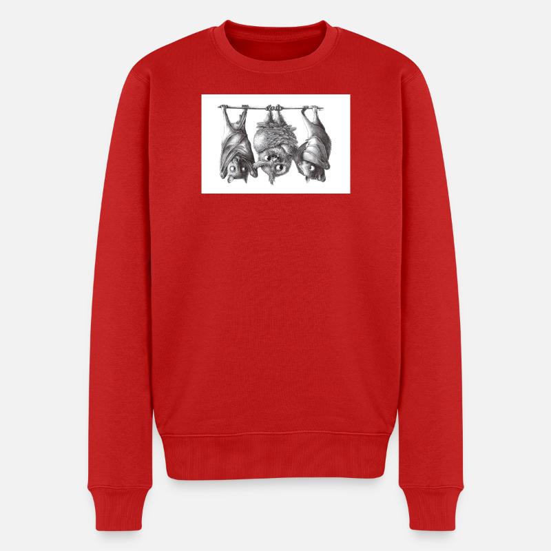 Chouette et chauve-souris vampire - Pull Premium bio Homme - rouge