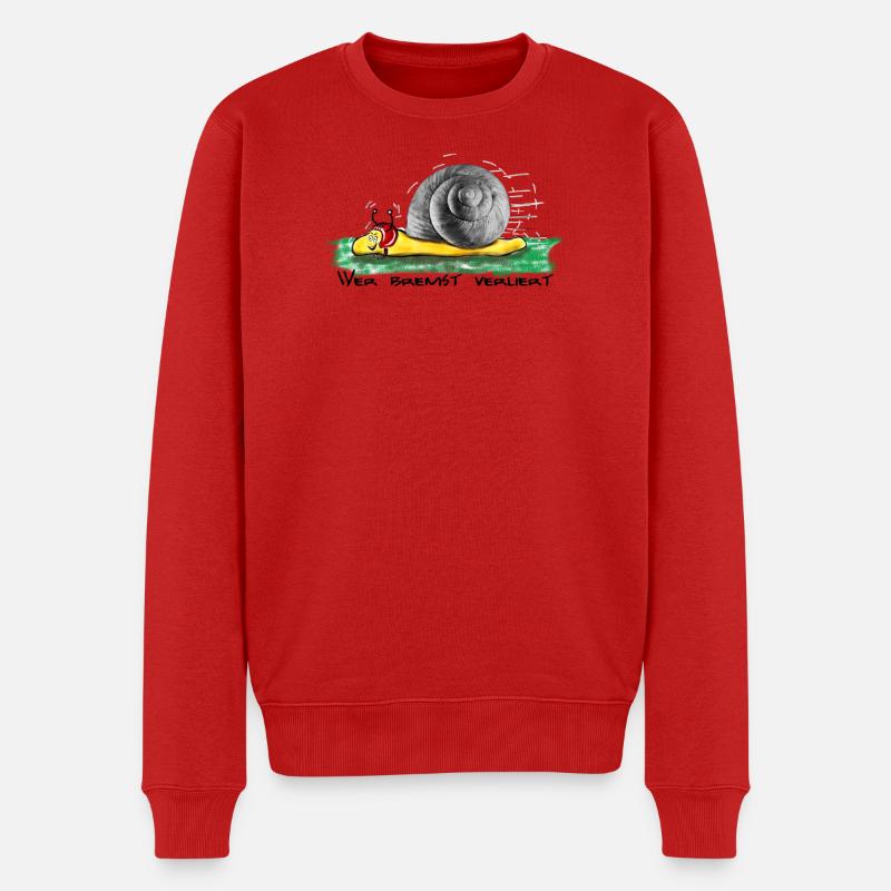 Wer bremst verliert - Männer Premium Bio Pullover - Rot