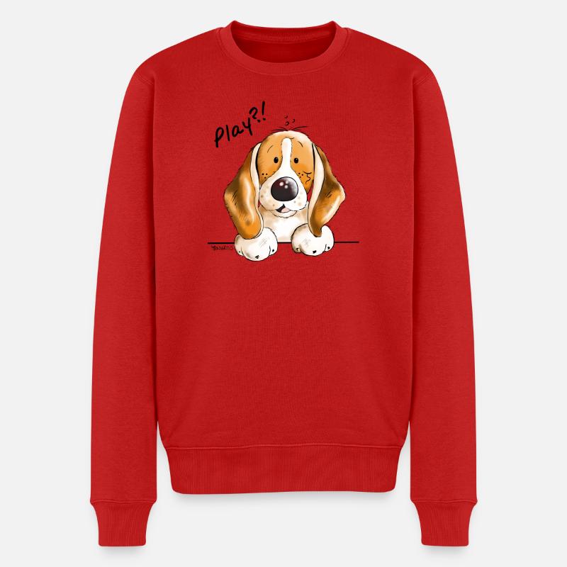 Süßer Beagle - Hund - Hunde - Dog - Comic - Männer Premium Bio Pullover - Rot