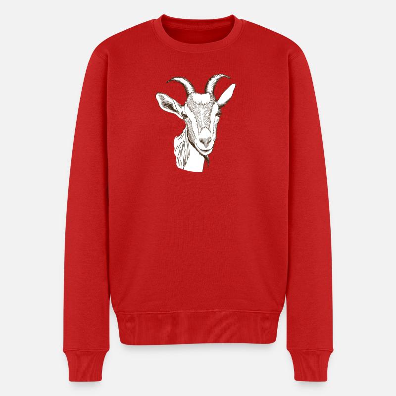 Ziege - Männer Premium Bio Pullover - Rot