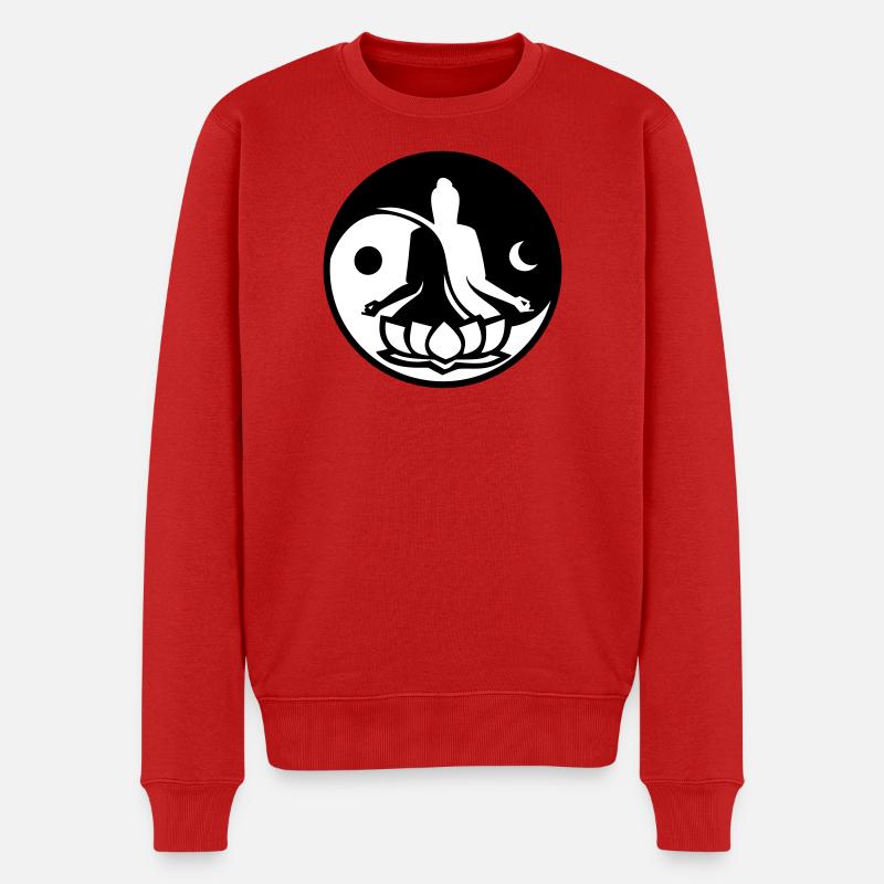 Yin und Yang - Männer Premium Bio Pullover - Rot