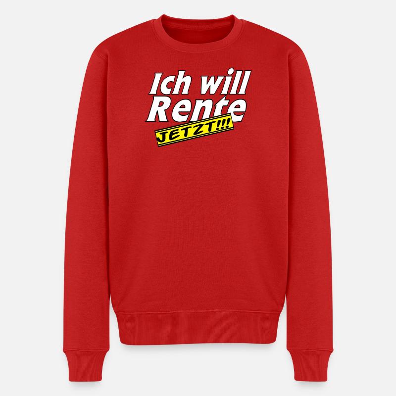 Fun Party Spruch Statement ich will Rente (25) - Männer Premium Bio Pullover - Rot