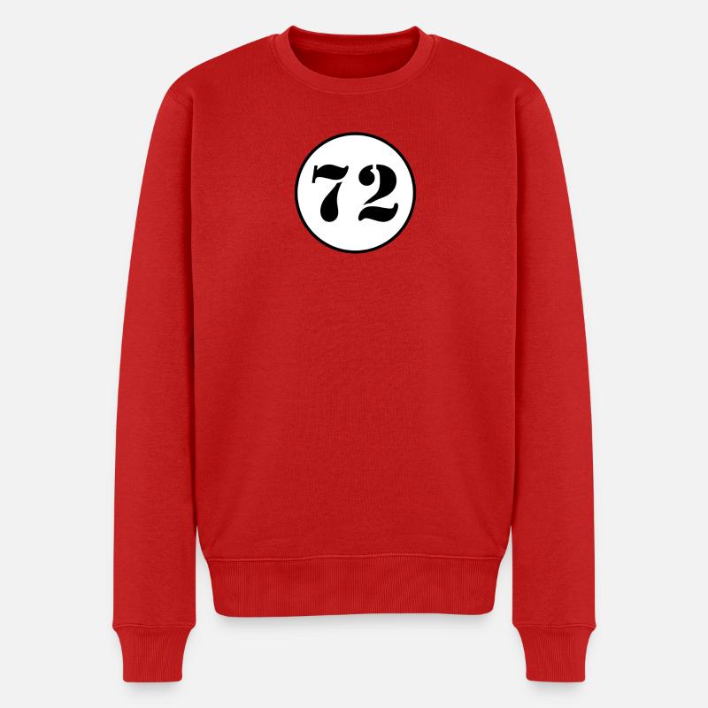 NUMMER 72 Zweiundsiebzig Geburtstag Geschenk - Männer Premium Bio Pullover - Rot
