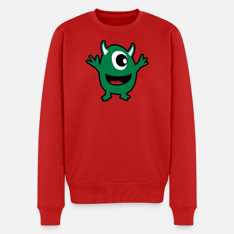 grünes Monster - Männer Premium Bio Pullover - Rot