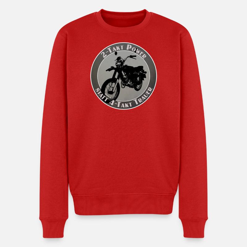2-Takt Power, statt 4-Takt Trauer - Männer Premium Bio Pullover - Rot
