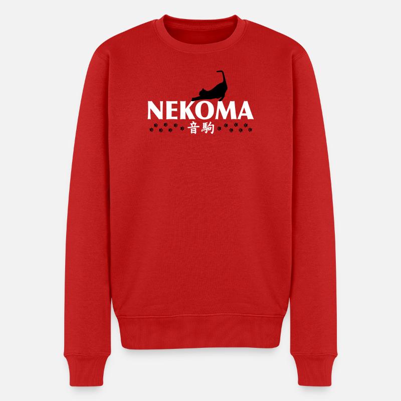 Nekoma Cat Anime - Pull Premium bio Homme - rouge