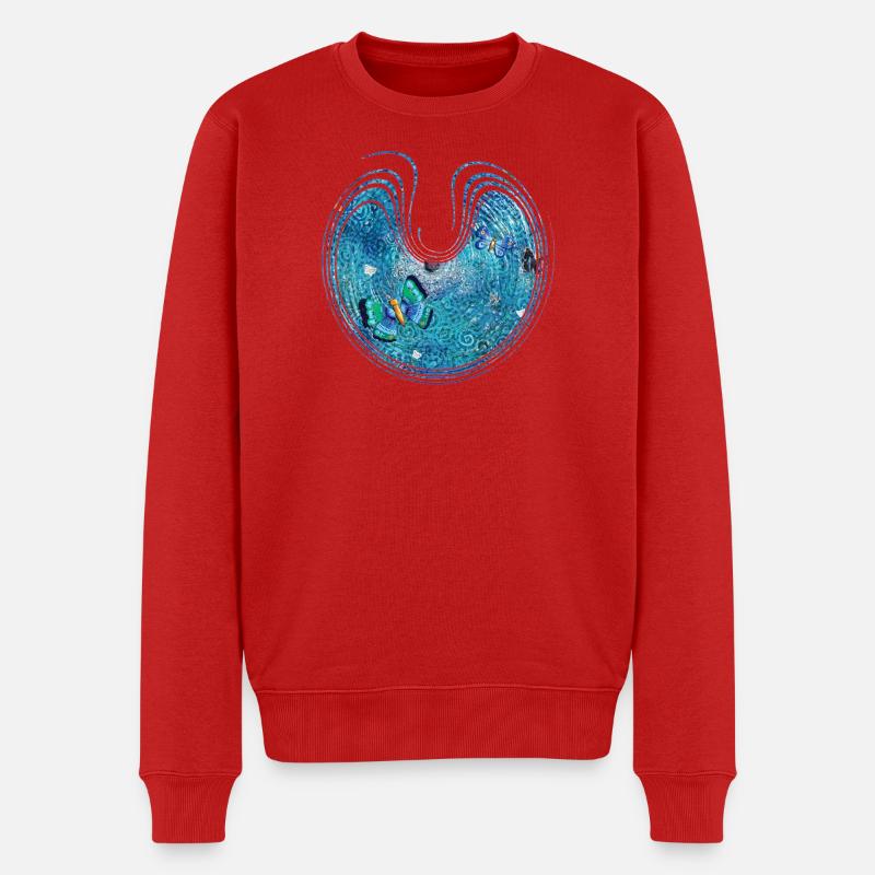 SchmetterlingsGlück - Sonja Ariel von Staden - Männer Premium Bio Pullover - Rot