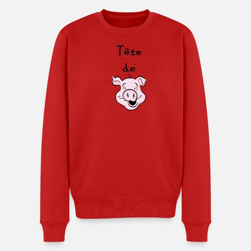 tête de cochon - Pull Premium bio Homme - rouge