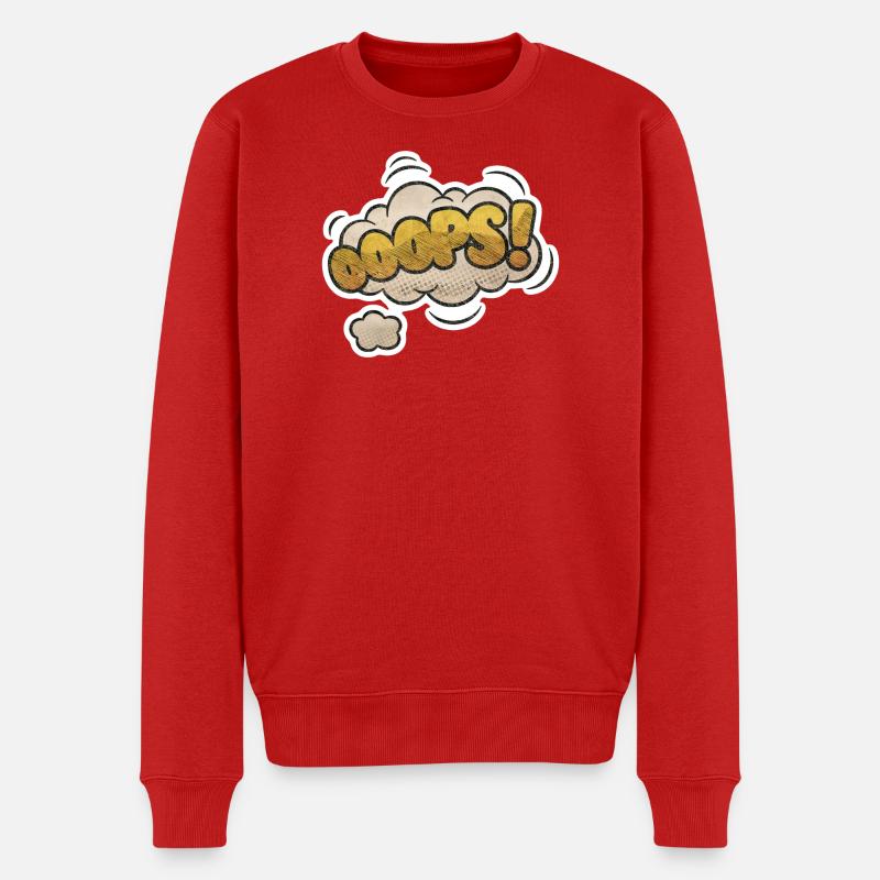Ooops comique : Expression pop art drôle - Pull Premium bio Homme - rouge