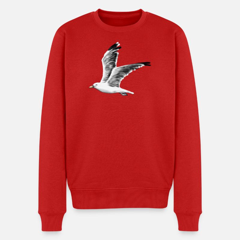 Möwe - Männer Premium Bio Pullover - Rot