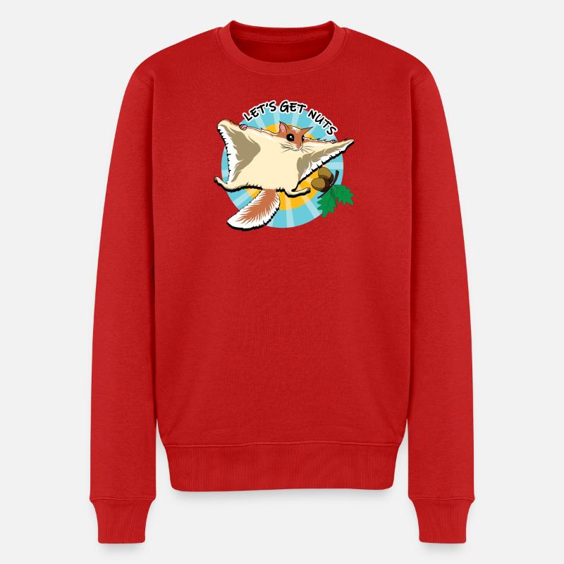 Écureuil volant - Let's Get Nuts - Pull Premium bio Homme - rouge
