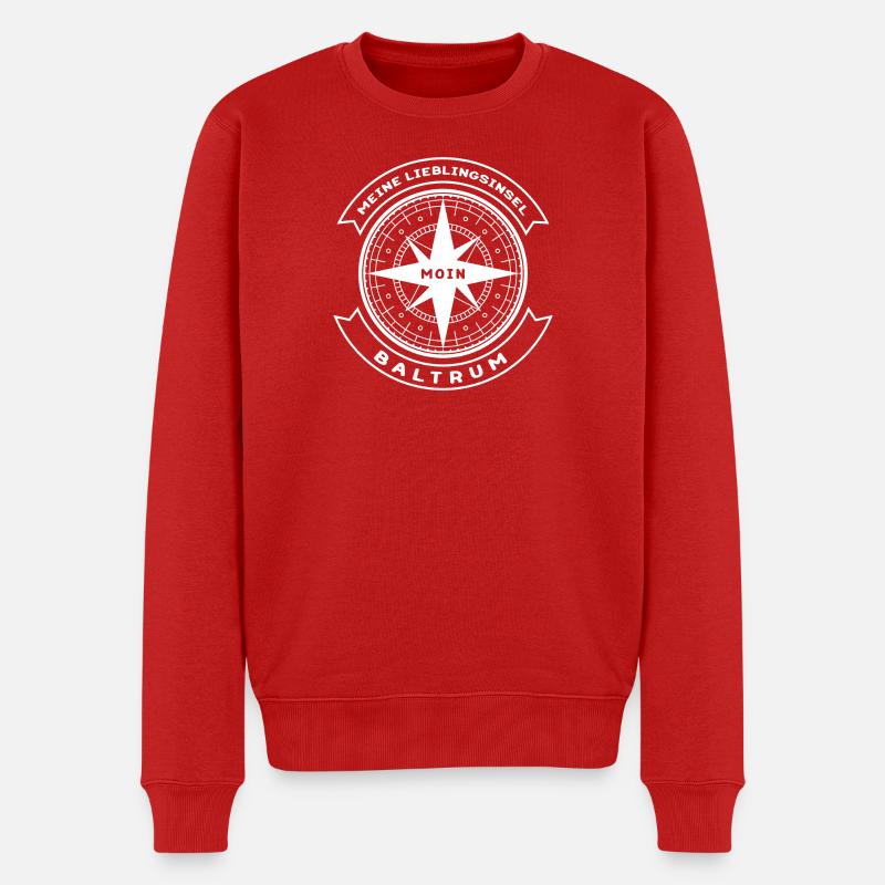 Baltrum - Meine Lieblingsinsel - Männer Premium Bio Pullover - Rot