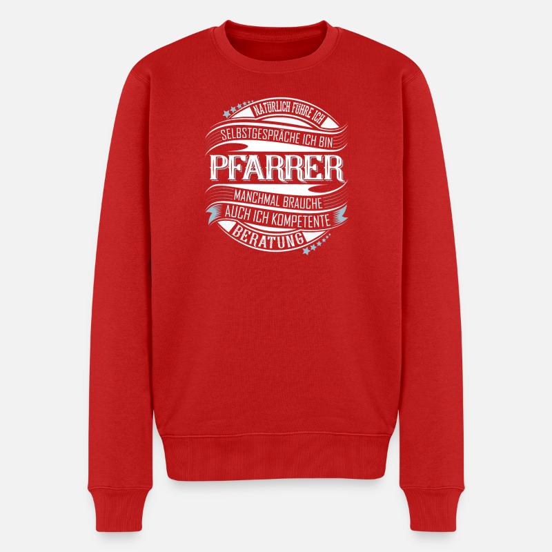 Pfarrer - Männer Premium Bio Pullover - Rot