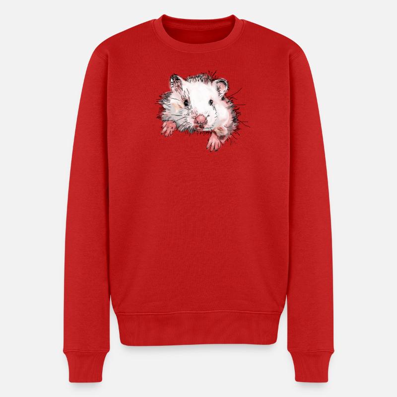 Hamster - Männer Premium Bio Pullover - Rot