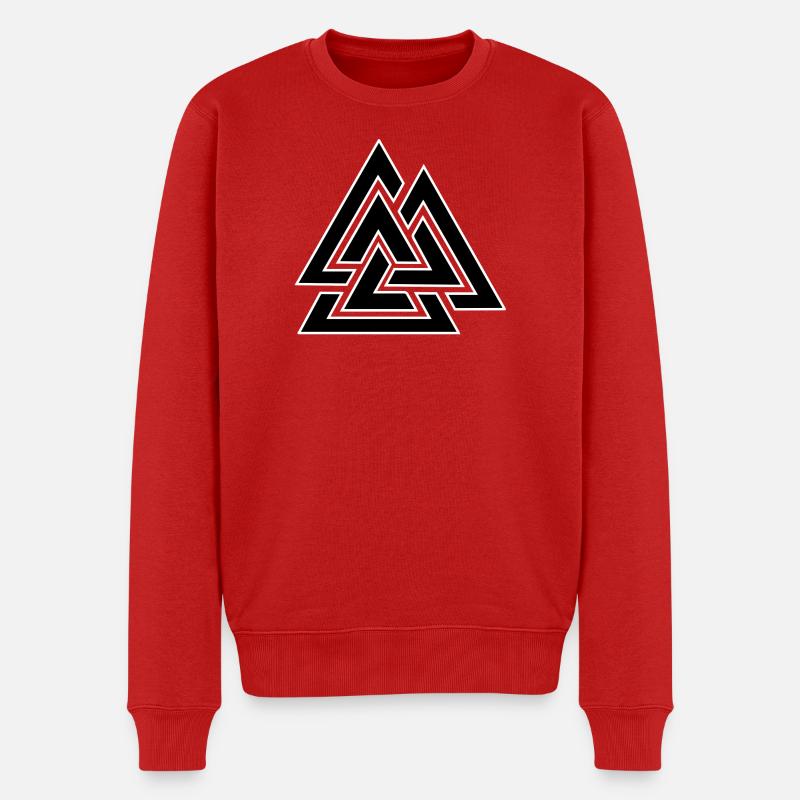 Triangular intertwined pattern - Men's Premium Organic Jumper - red