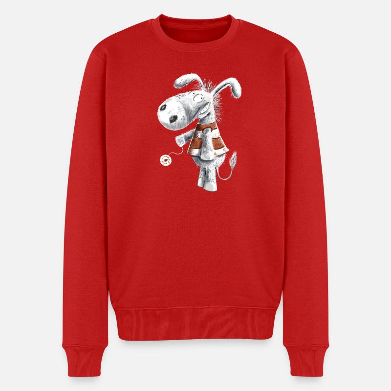 Âne avec JoJo - Pull Premium bio Homme - rouge