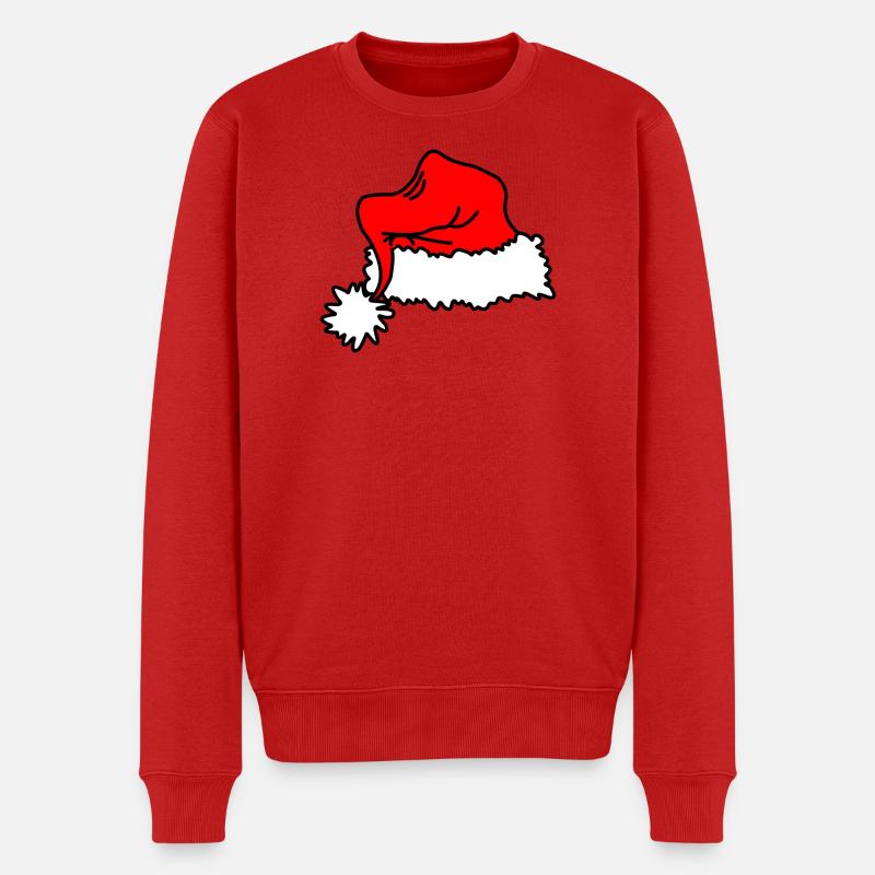 Rote Weihnachtsmütze - Männer Premium Bio Pullover - Rot