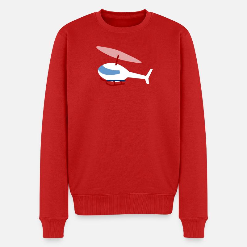 Hélicoptère blanc - Pull Premium bio Homme - rouge