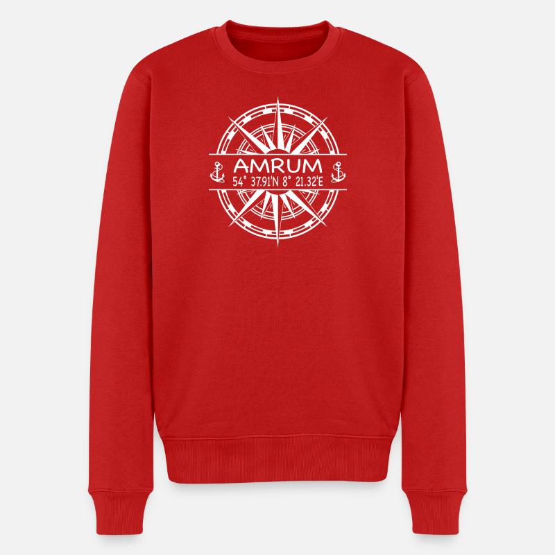 Amrum - Männer Premium Bio Pullover - Rot