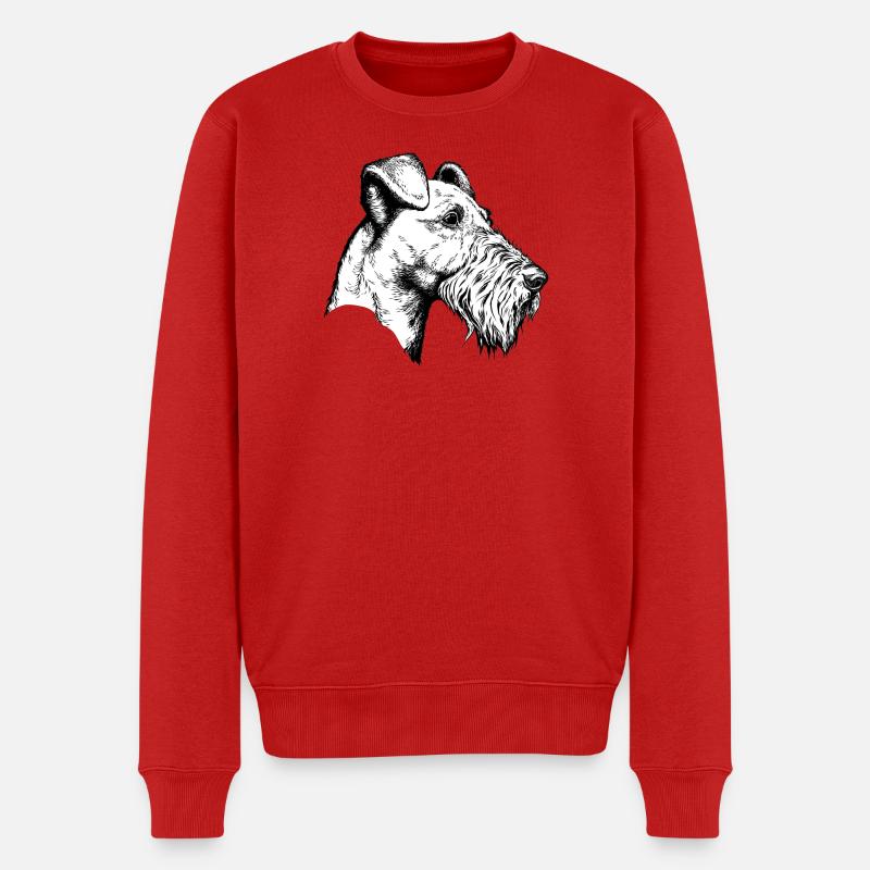 Irish Terrier Portrait - Männer Premium Bio Pullover - Rot