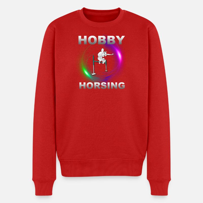 Hobby Horsing grün-lila - Männer Premium Bio Pullover - Rot