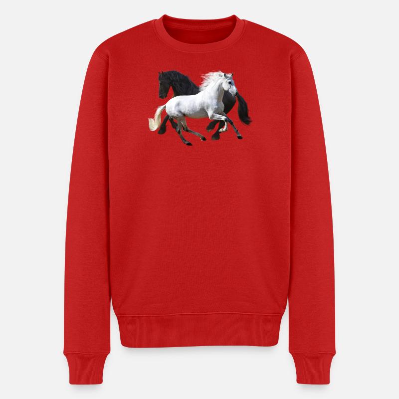 Chevaux - Pull Premium bio Homme - rouge