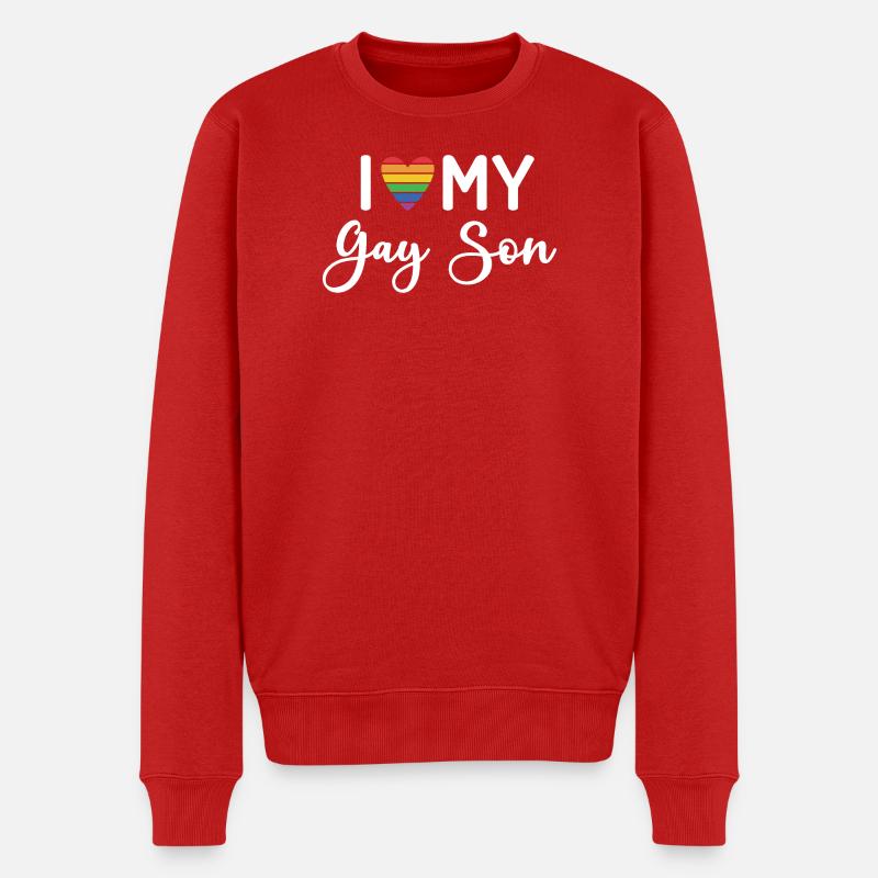 Ich liebe meinen schwulen Sohn - Männer Premium Bio Pullover - Rot