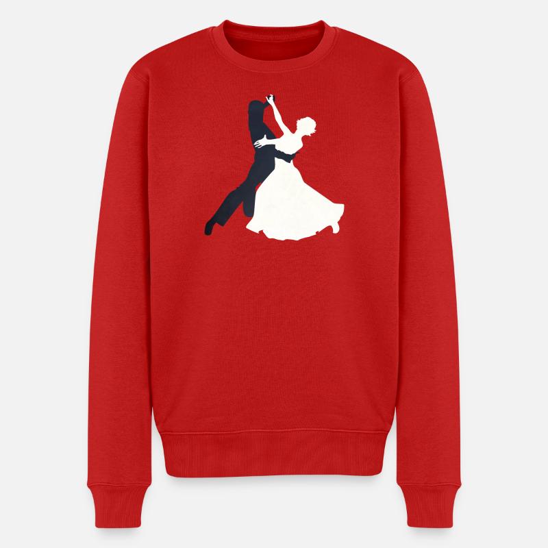 Eleganter Walzer Tanzmotif - Männer Premium Bio Pullover - Rot