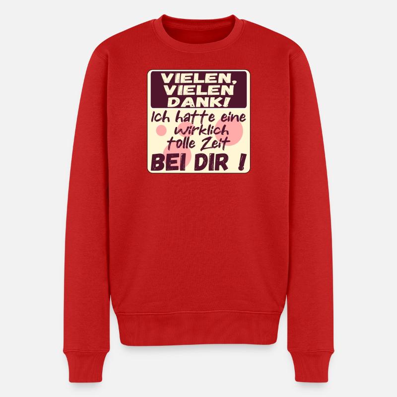 Dankbare Zeit - Abschiedssprüche - SICH BEDANKEN - Männer Premium Bio Pullover - Rot