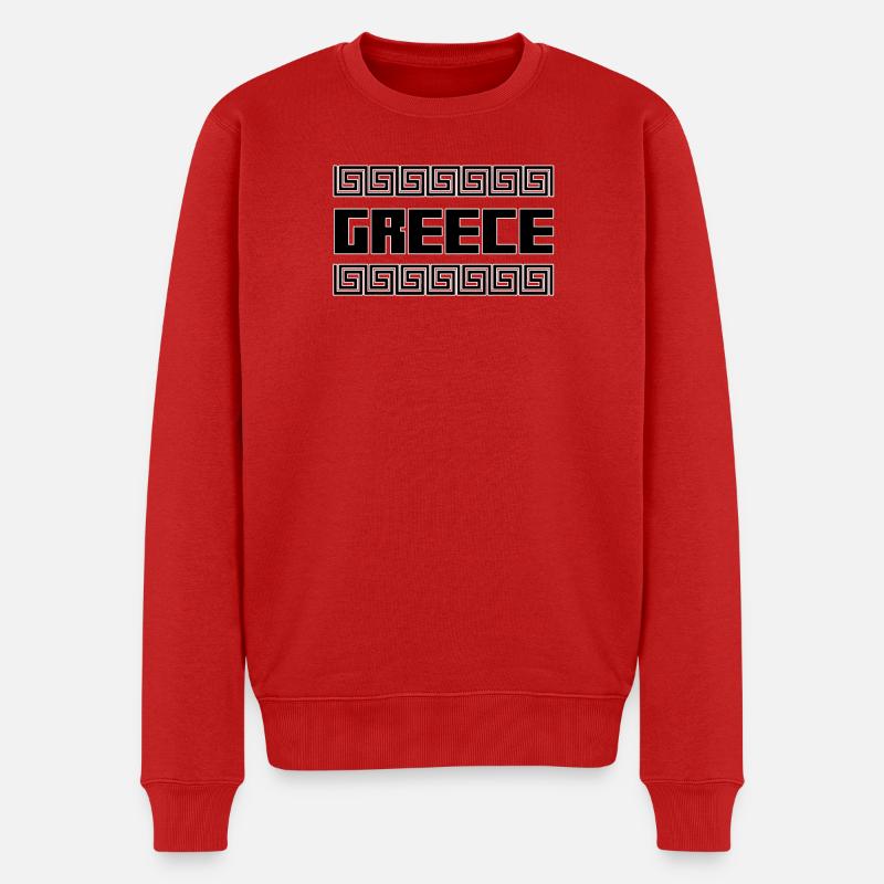 Grèce Pays Îles Hellas Symbole Cadeau - Pull Premium bio Homme - rouge