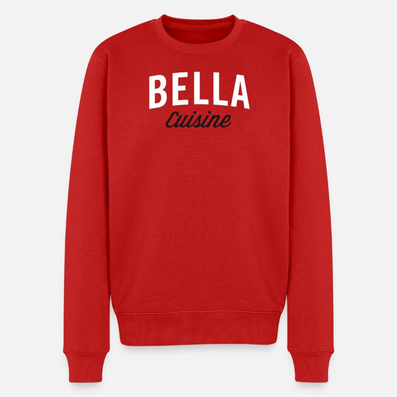 Bella Cuisine Typography - Pull Premium bio Homme - rouge