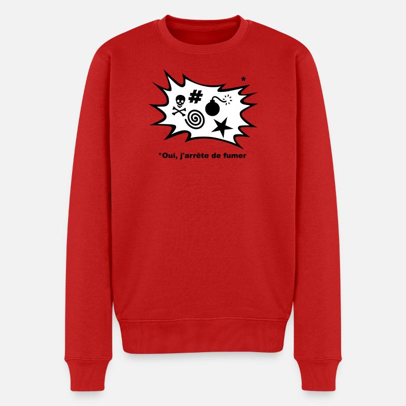 Effectivement, J'arrête de fumer... - Pull Premium bio Homme - rouge